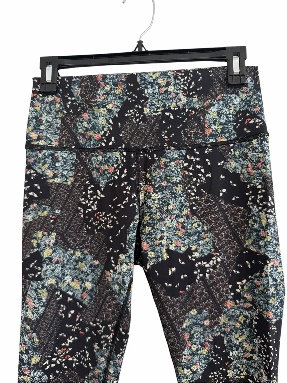 lululemon athletica Wunder Under Black Floral-Print High-Rise Leggings